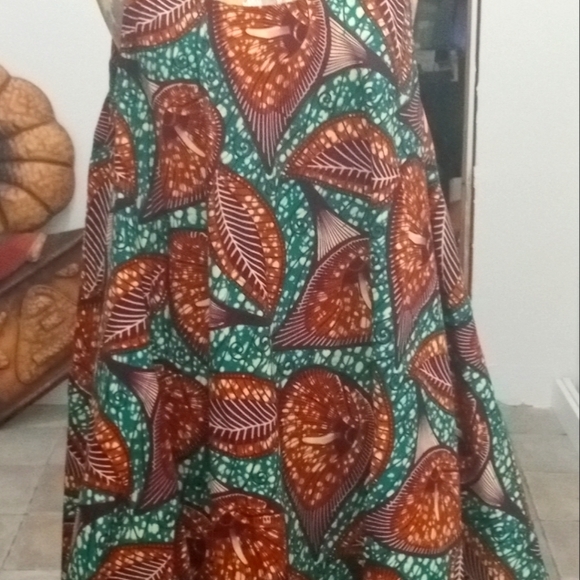 Dress Wide Flow w/Straps Either Waist or Head Tie 🤎🧡💚😍 - Picture 7 of 7